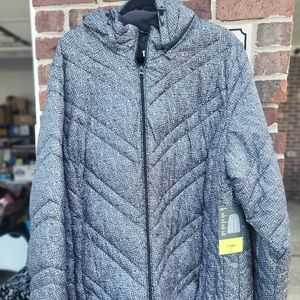 New xersion puffer jacket full zip sz 3x black/white